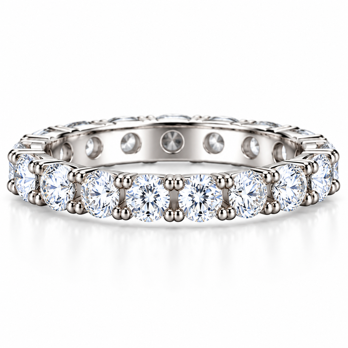 Eternal Radiance 925 Sterling Silver Lab-Grown Diamond Eternity Ring