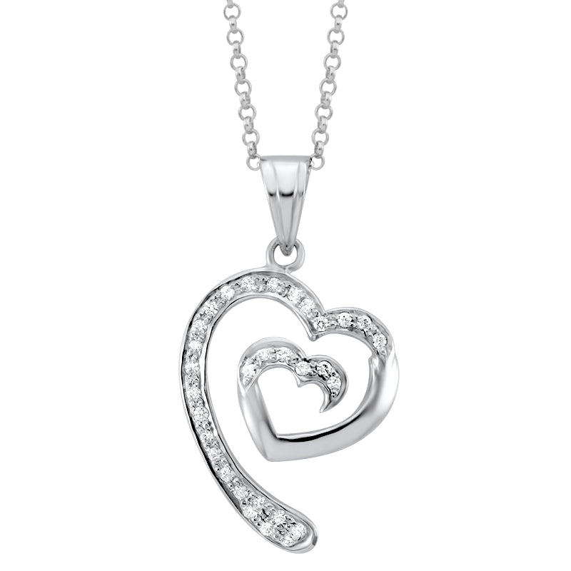Sterling Silver Eagle & Serpent Pendant Necklace with Swarovski Zirconia