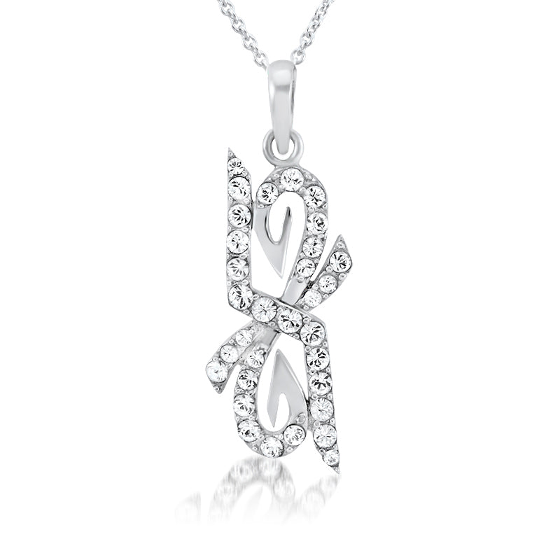 Twin Swans Pendant and Chain Created with Swarovski Elements