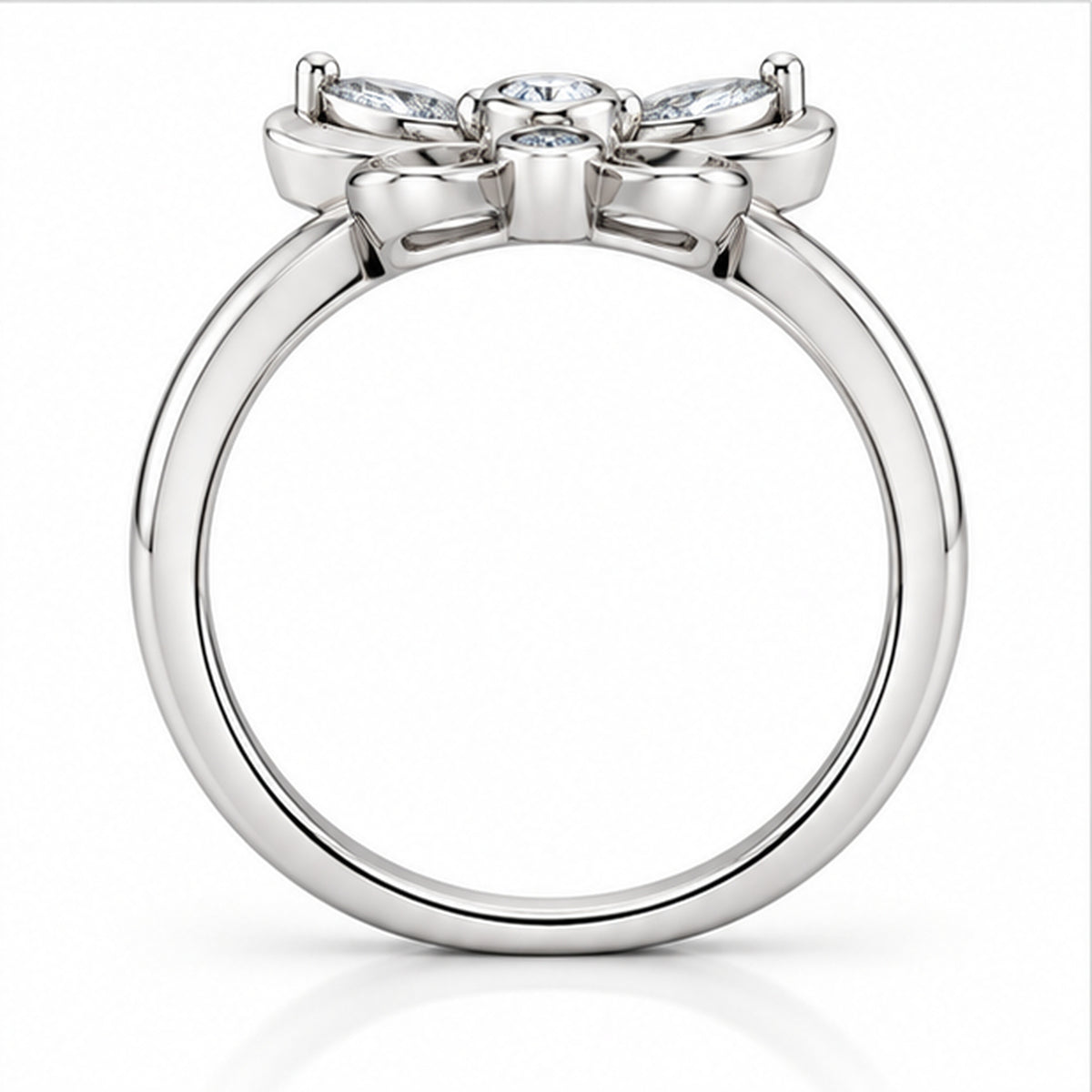 Butterfly Blossom 925 Sterling Silver Lab-Grown Diamond Ring
