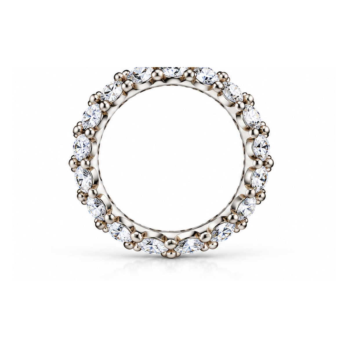 Eternal Brilliance 925 Sterling Silver Round Lab-Grown Diamond Eternity Ring