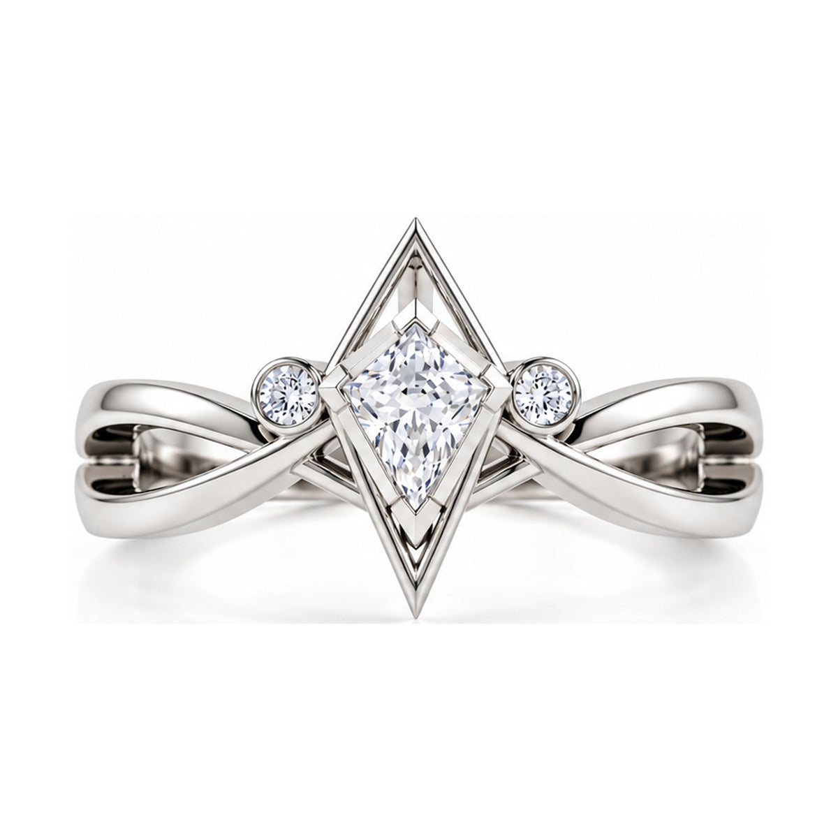 Geometric Infinity 925 Sterling Silver Lab-Grown Diamond Ring