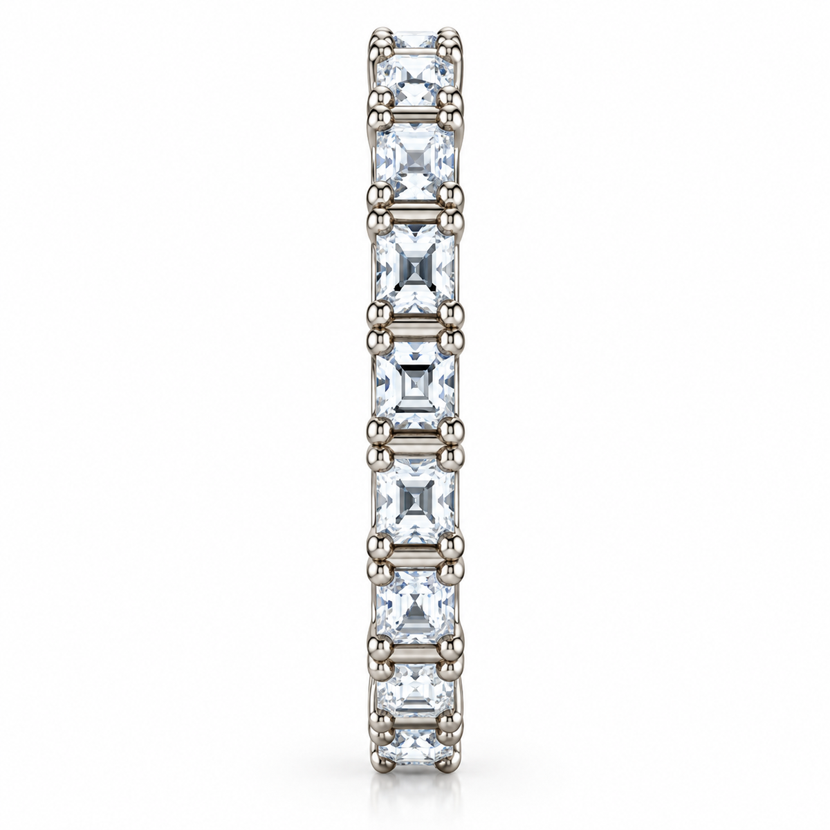 Royal Radiance 925 Sterling Silver Princess-Cut Lab-Grown Diamond Eternity Ring