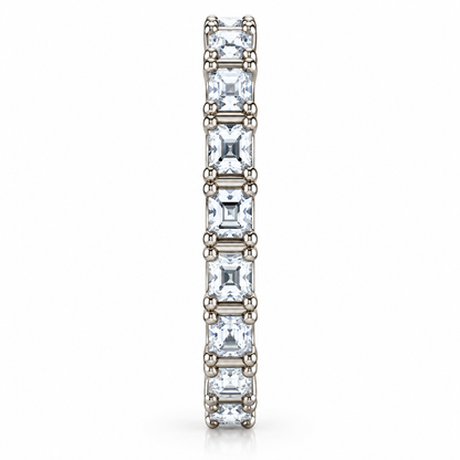 Royal Radiance 925 Sterling Silver Princess-Cut Lab-Grown Diamond Eternity Ring