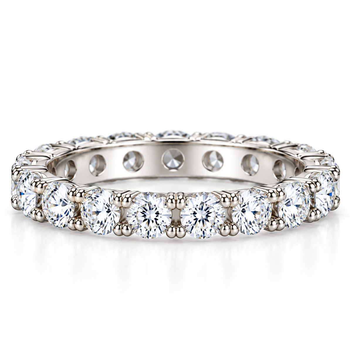 Eternal Grace 925 Sterling Silver Lab-Grown Diamond Eternity Ring