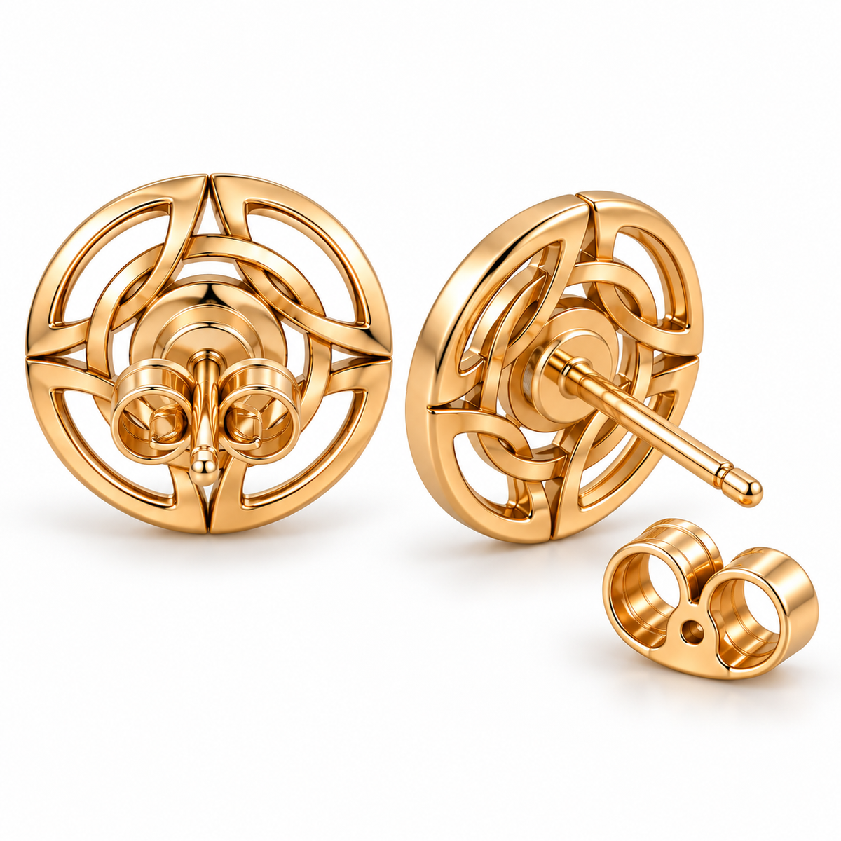 Eternal Embrace Synthetic Diamond Stud Earrings in 14ct Gold-Plated Sterling Silver