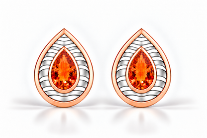 Fanta Orange Diamond Convertible Jacket Earrings