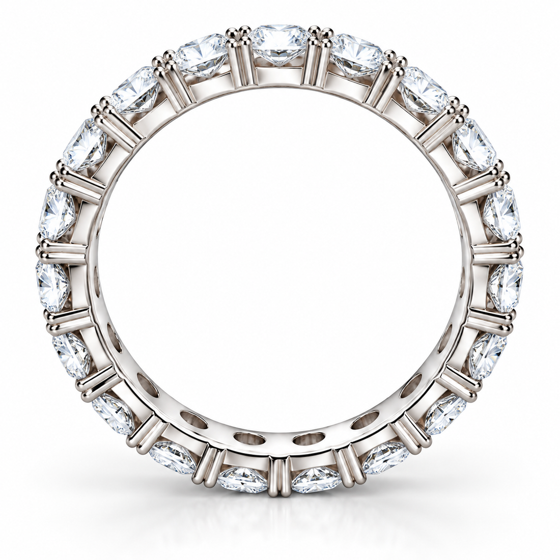 Eternal Radiance 925 Sterling Silver Lab-Grown Diamond Eternity Ring