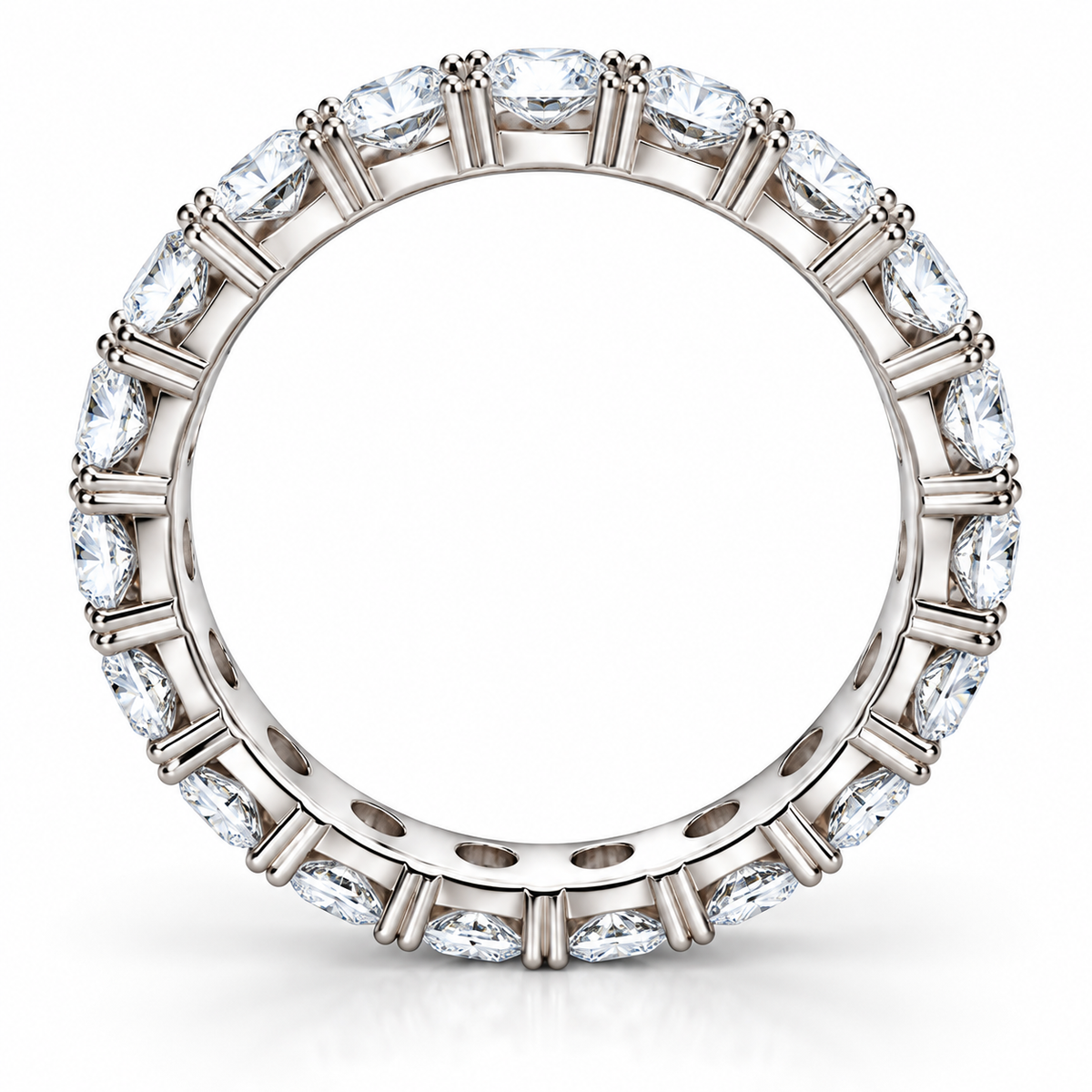Eternal Radiance 925 Sterling Silver Lab-Grown Diamond Eternity Ring