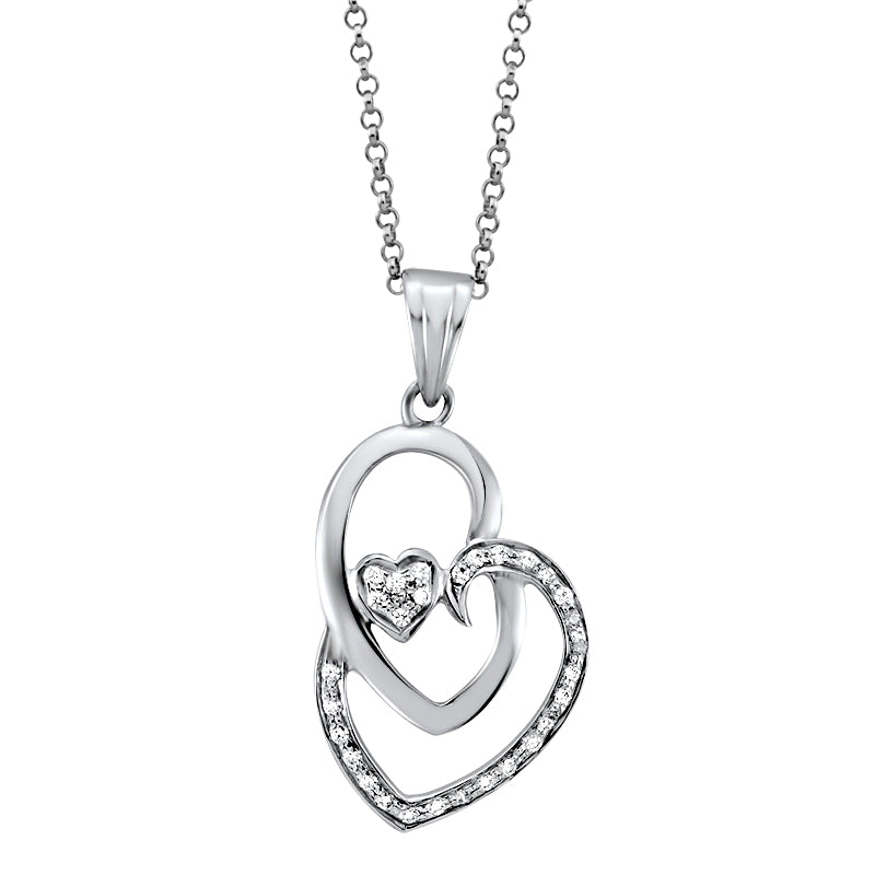 Sterling Silver Eagle &amp; Serpent Pendant Necklace with Swarovski Zirconia