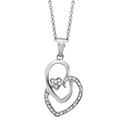 Sterling Silver Eagle &amp; Serpent Pendant Necklace with Swarovski Zirconia