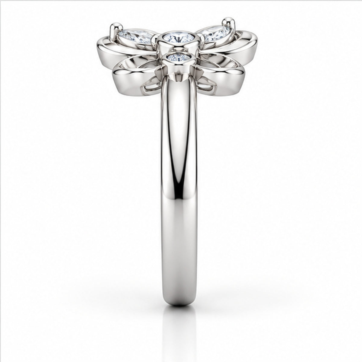 Butterfly Blossom 925 Sterling Silver Lab-Grown Diamond Ring