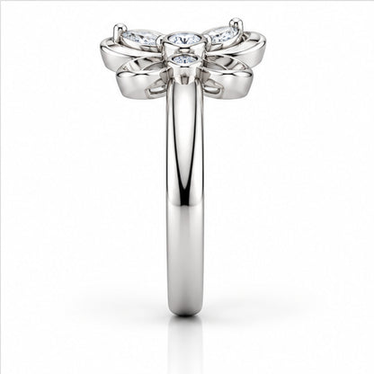 Butterfly Blossom 925 Sterling Silver Lab-Grown Diamond Ring