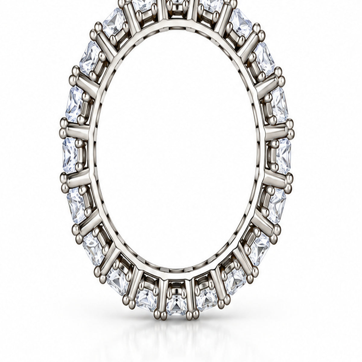 Royal Radiance 925 Sterling Silver Princess-Cut Lab-Grown Diamond Eternity Ring
