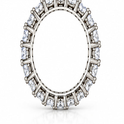 Royal Radiance 925 Sterling Silver Princess-Cut Lab-Grown Diamond Eternity Ring