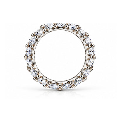 Eternal Brilliance 925 Sterling Silver Round Lab-Grown Diamond Eternity Ring
