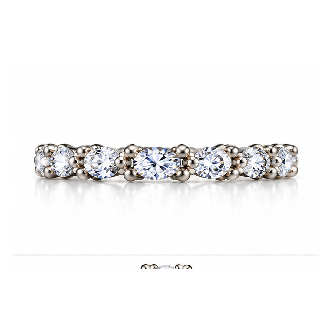 Eternal Brilliance 925 Sterling Silver Round Lab-Grown Diamond Eternity Ring