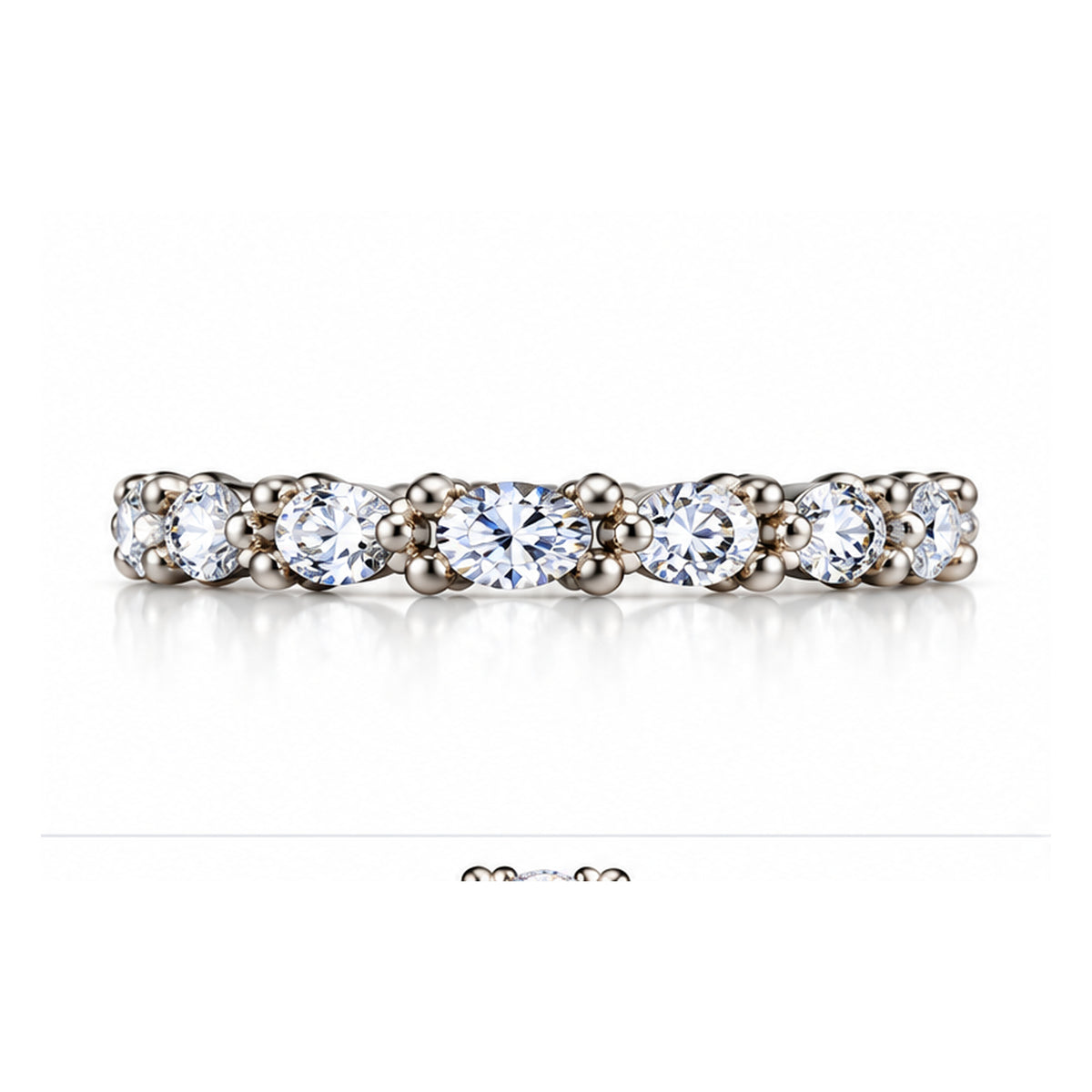 Eternal Brilliance 925 Sterling Silver Round Lab-Grown Diamond Eternity Ring