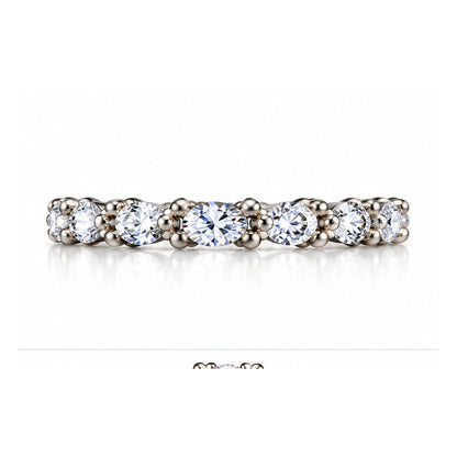 Eternal Brilliance 925 Sterling Silver Round Lab-Grown Diamond Eternity Ring