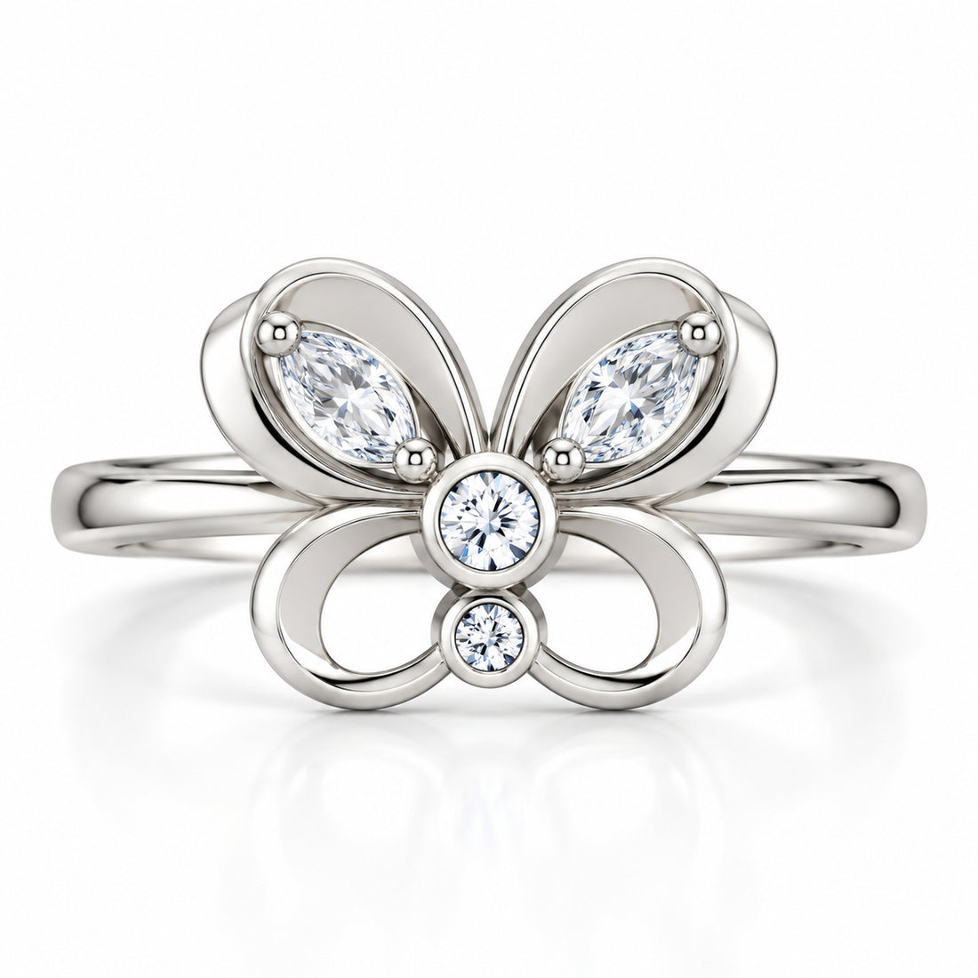 Butterfly Blossom 925 Sterling Silver Lab-Grown Diamond Ring