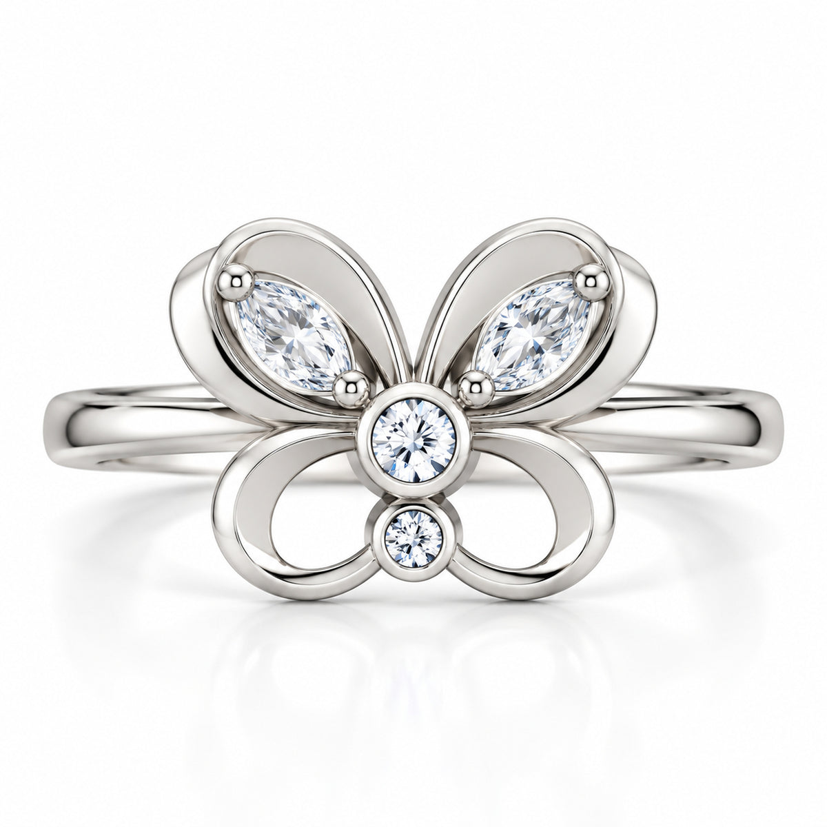 Butterfly Blossom 925 Sterling Silver Lab-Grown Diamond Ring
