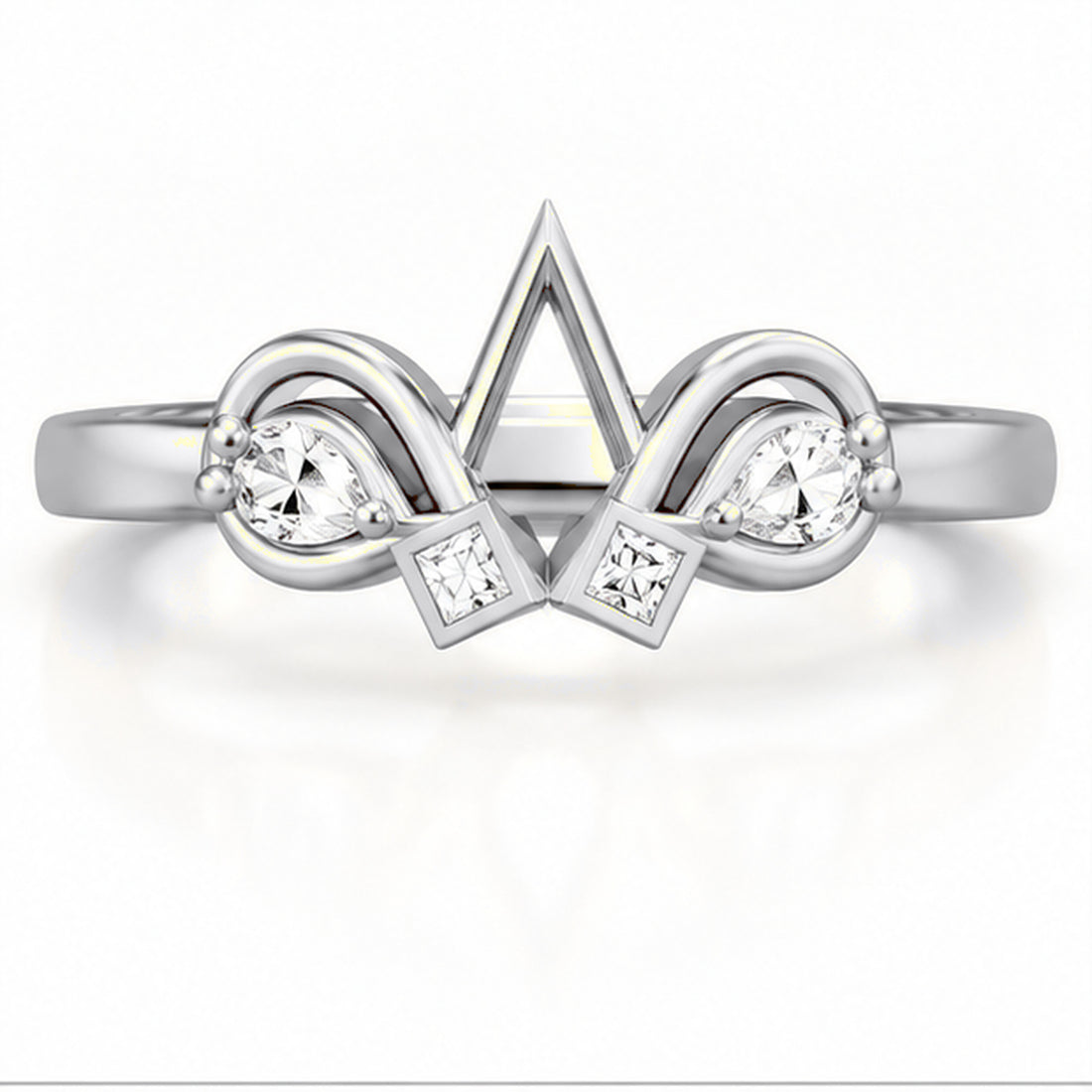 Celestial Crown 925 Sterling Silver Lab-Grown Diamond Ring
