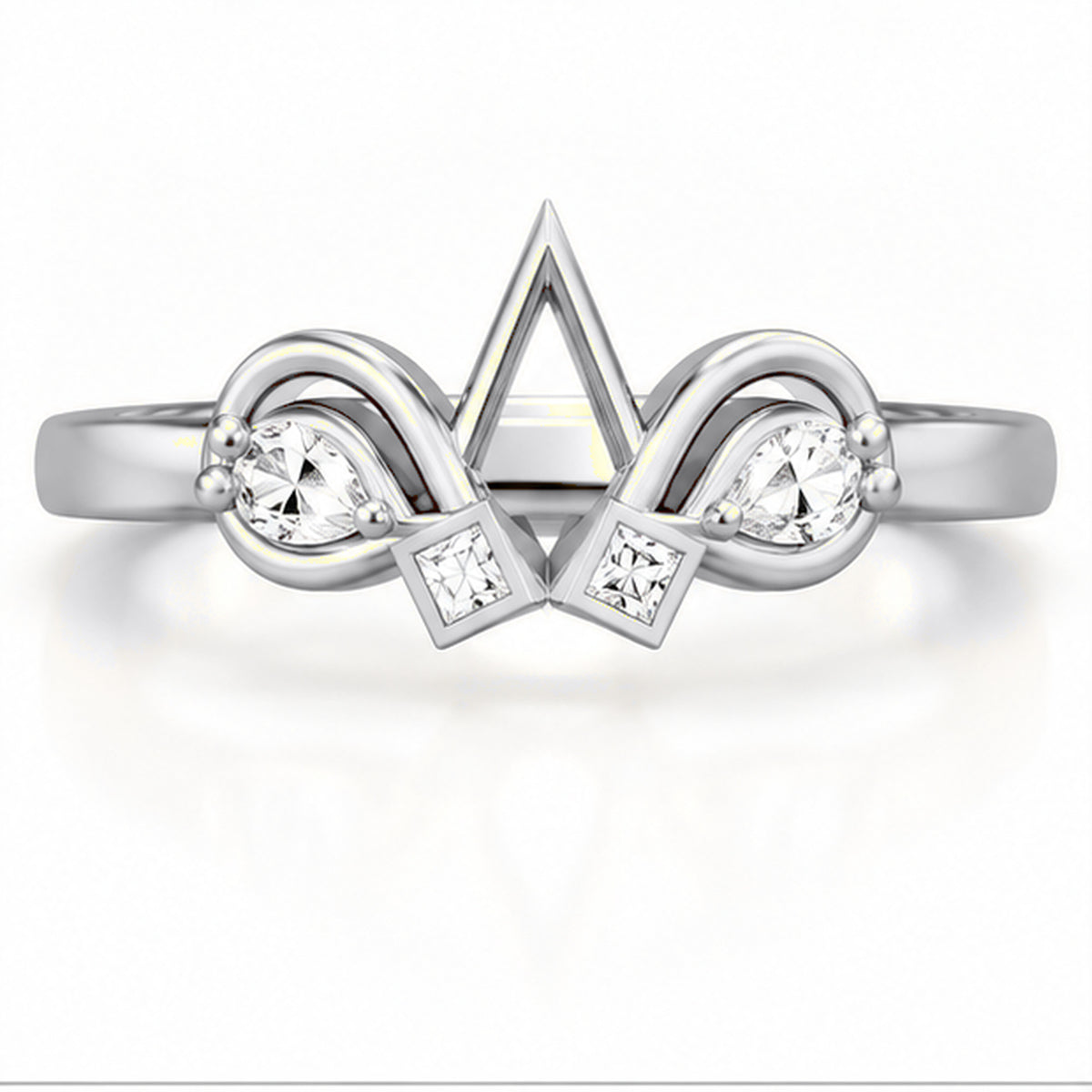 Celestial Crown 925 Sterling Silver Lab-Grown Diamond Ring
