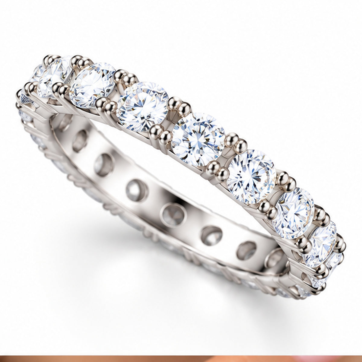 Eternal Radiance 925 Sterling Silver Lab-Grown Diamond Eternity Ring