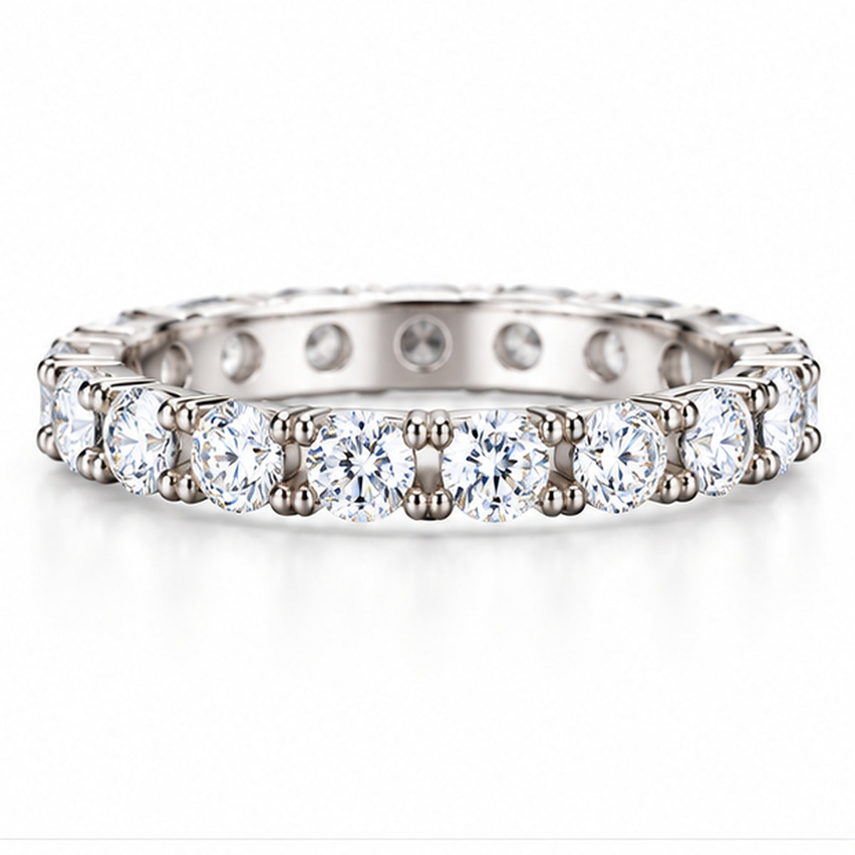 Eternal Radiance 925 Sterling Silver Lab-Grown Diamond Eternity Ring