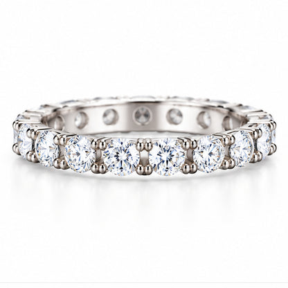 Eternal Radiance 925 Sterling Silver Lab-Grown Diamond Eternity Ring