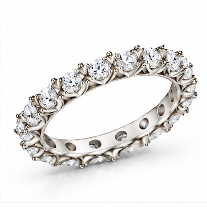 Eternal Grace 925 Sterling Silver Lab-Grown Diamond Eternity Ring