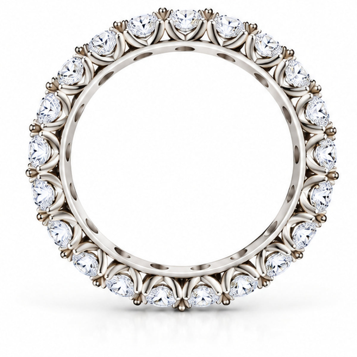 Eternal Grace 925 Sterling Silver Lab-Grown Diamond Eternity Ring
