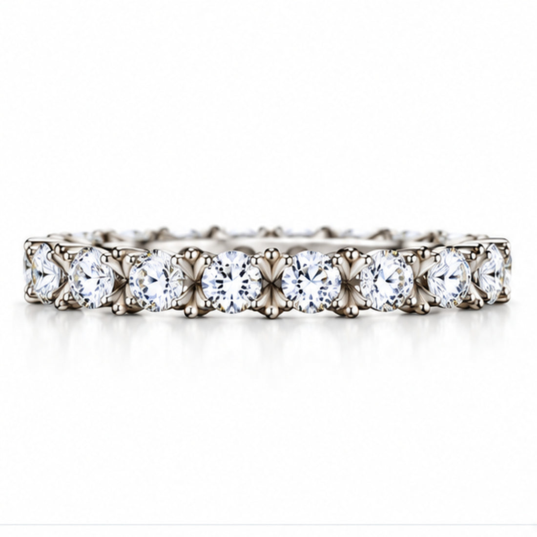 Eternal Grace 925 Sterling Silver Lab-Grown Diamond Eternity Ring