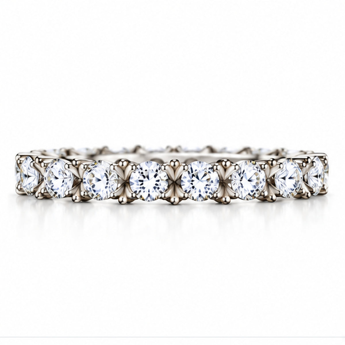 Eternal Grace 925 Sterling Silver Lab-Grown Diamond Eternity Ring