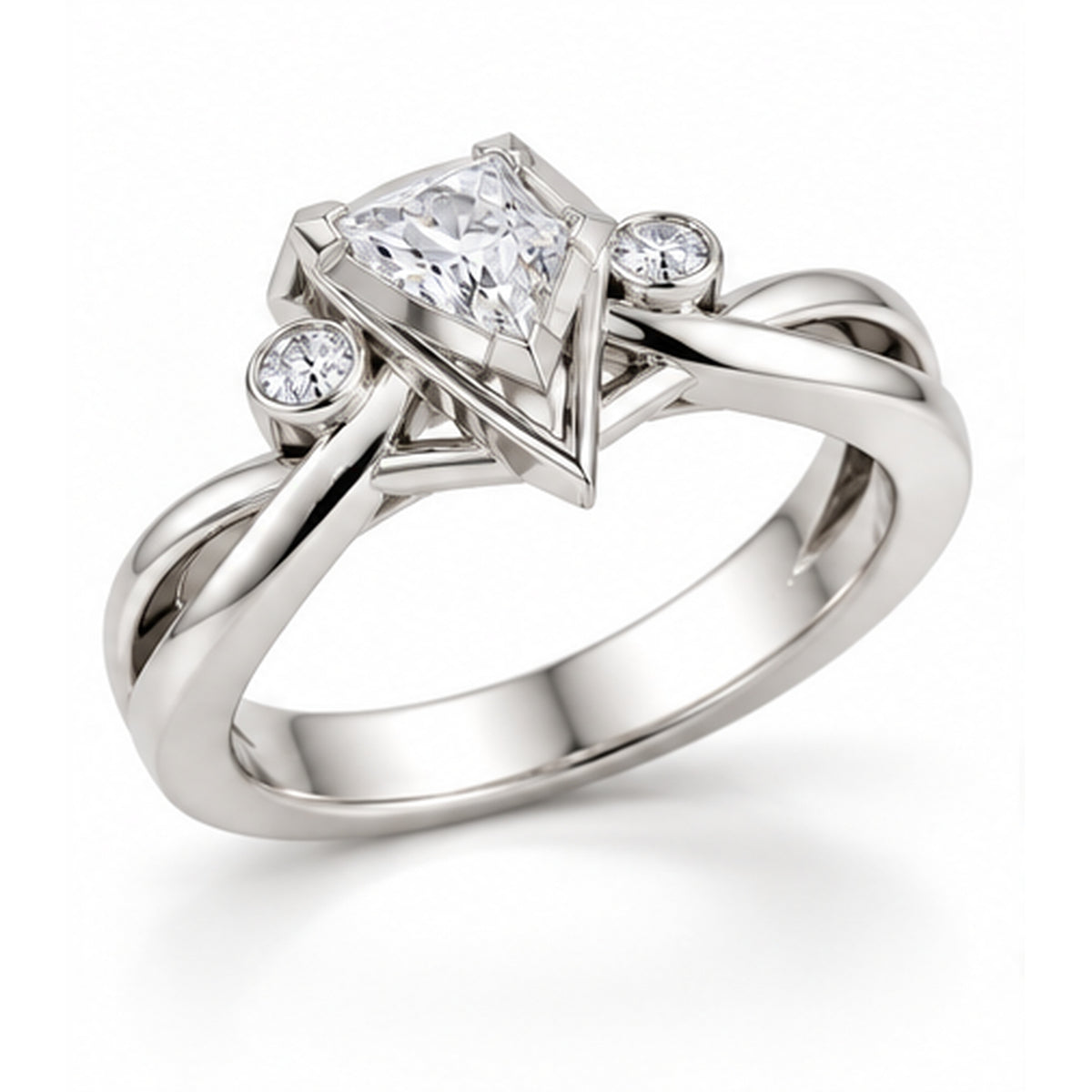 Geometric Infinity 925 Sterling Silver Lab-Grown Diamond Ring