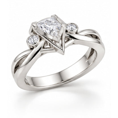 Geometric Infinity 925 Sterling Silver Lab-Grown Diamond Ring