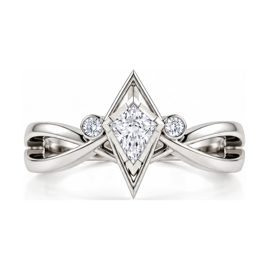 Geometric Infinity 925 Sterling Silver Lab-Grown Diamond Ring