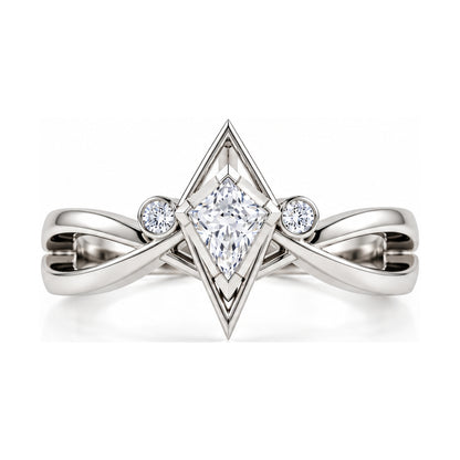 Geometric Infinity 925 Sterling Silver Lab-Grown Diamond Ring