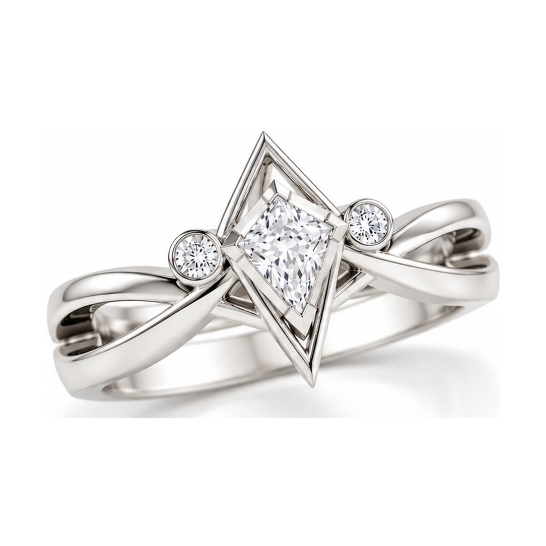 Geometric Infinity 925 Sterling Silver Lab-Grown Diamond Ring