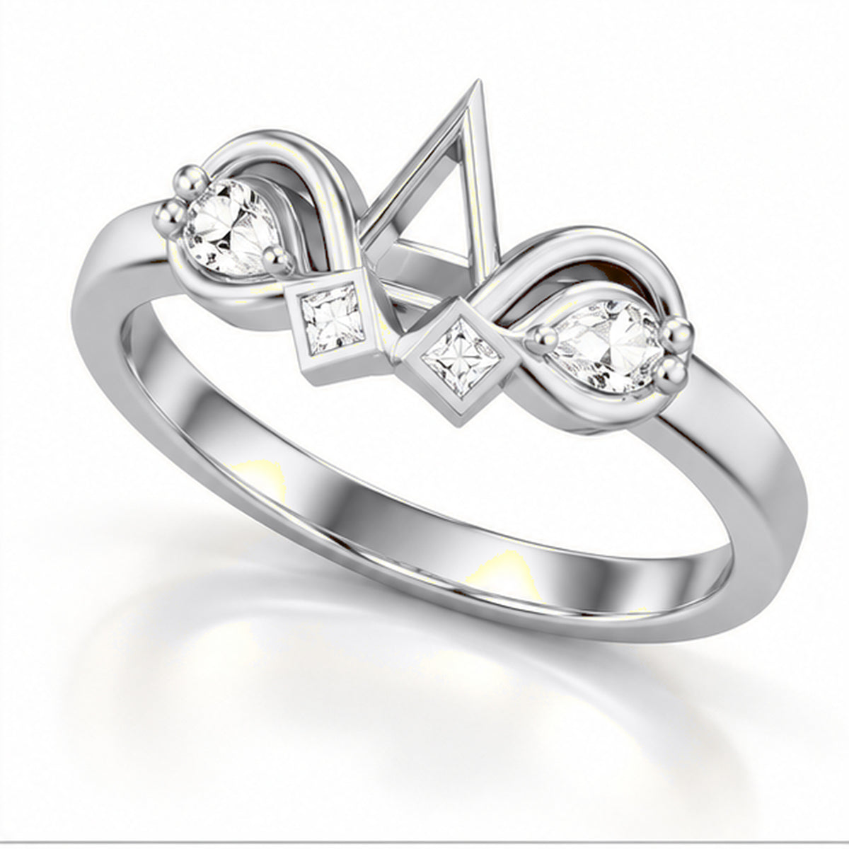 Celestial Crown 925 Sterling Silver Lab-Grown Diamond Ring