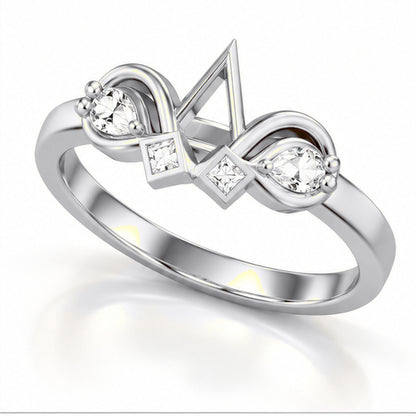 Celestial Crown 925 Sterling Silver Lab-Grown Diamond Ring