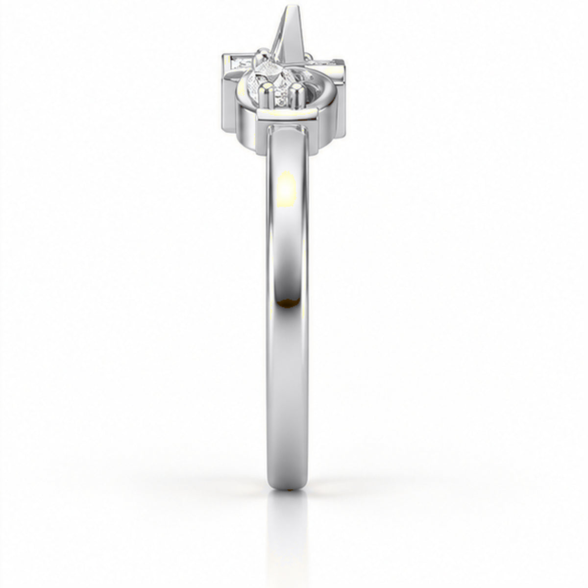 Celestial Crown 925 Sterling Silver Lab-Grown Diamond Ring