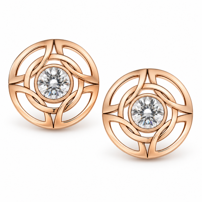 Eternal Embrace Synthetic Diamond Stud Earrings in 14ct Gold-Plated Sterling Silver